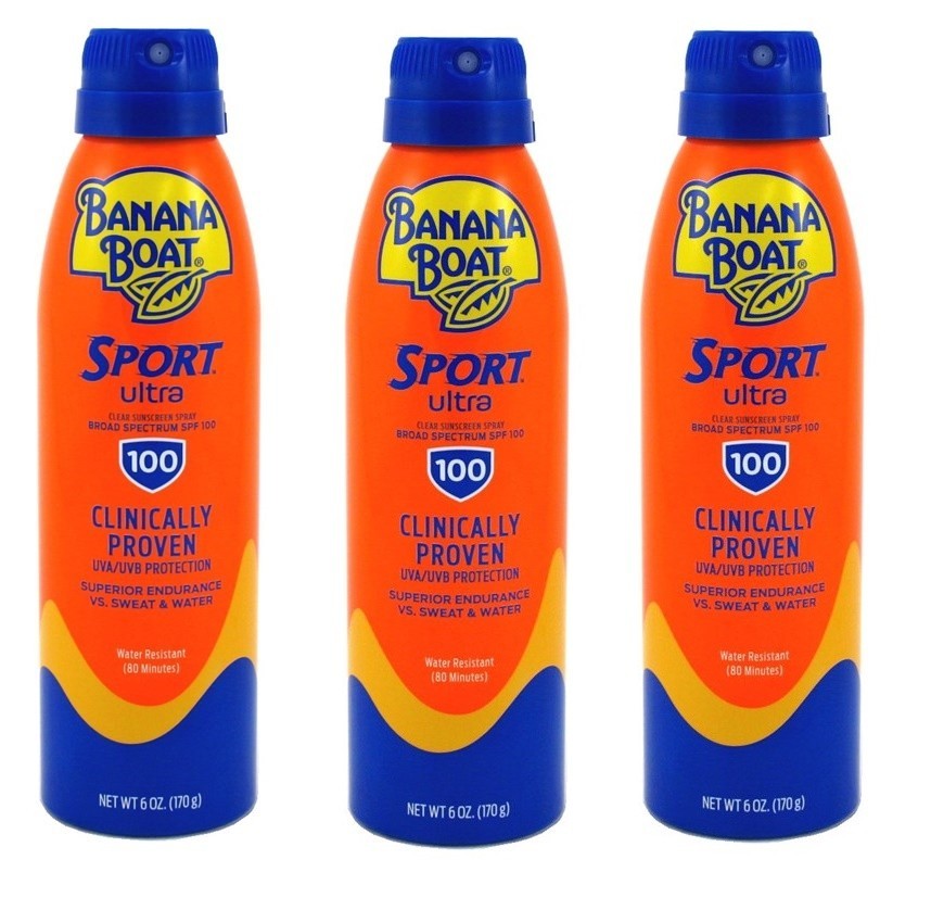 Banana Boat SPF 100 Sport Ultra Spray Sunscreen - 6oz, Pack of 3