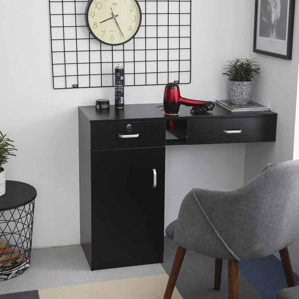 Wall Mount Hair Salon Lockable Storage Cabinet with Drawers