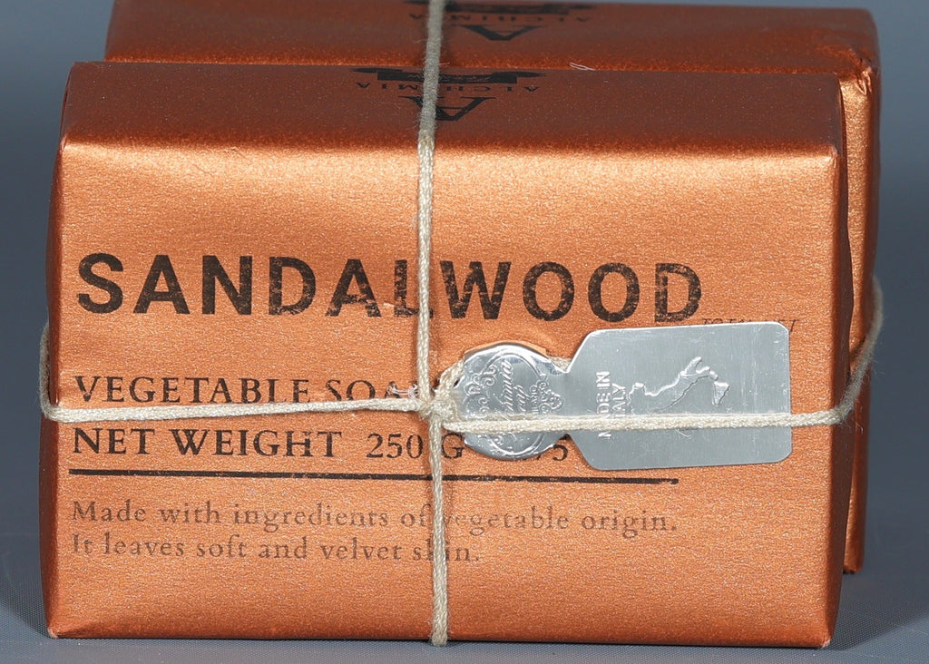 Men's Sandalwood Vegetable Bar Soap Set - Made in Italy, 2 x 8.75 oz