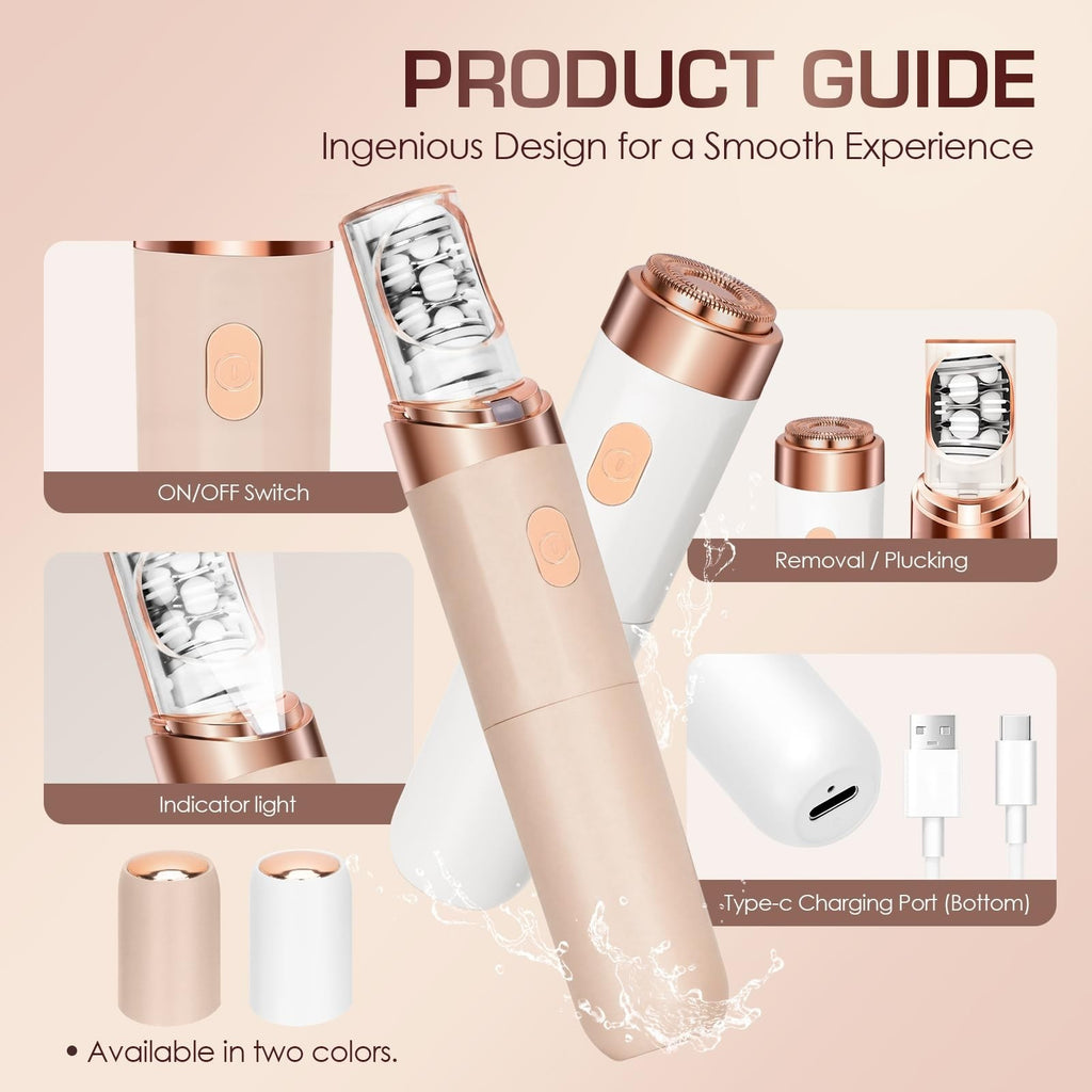 Women’s Portable Facial Hair Remover Epilator - Gentle, Waterproof, Rechargeable