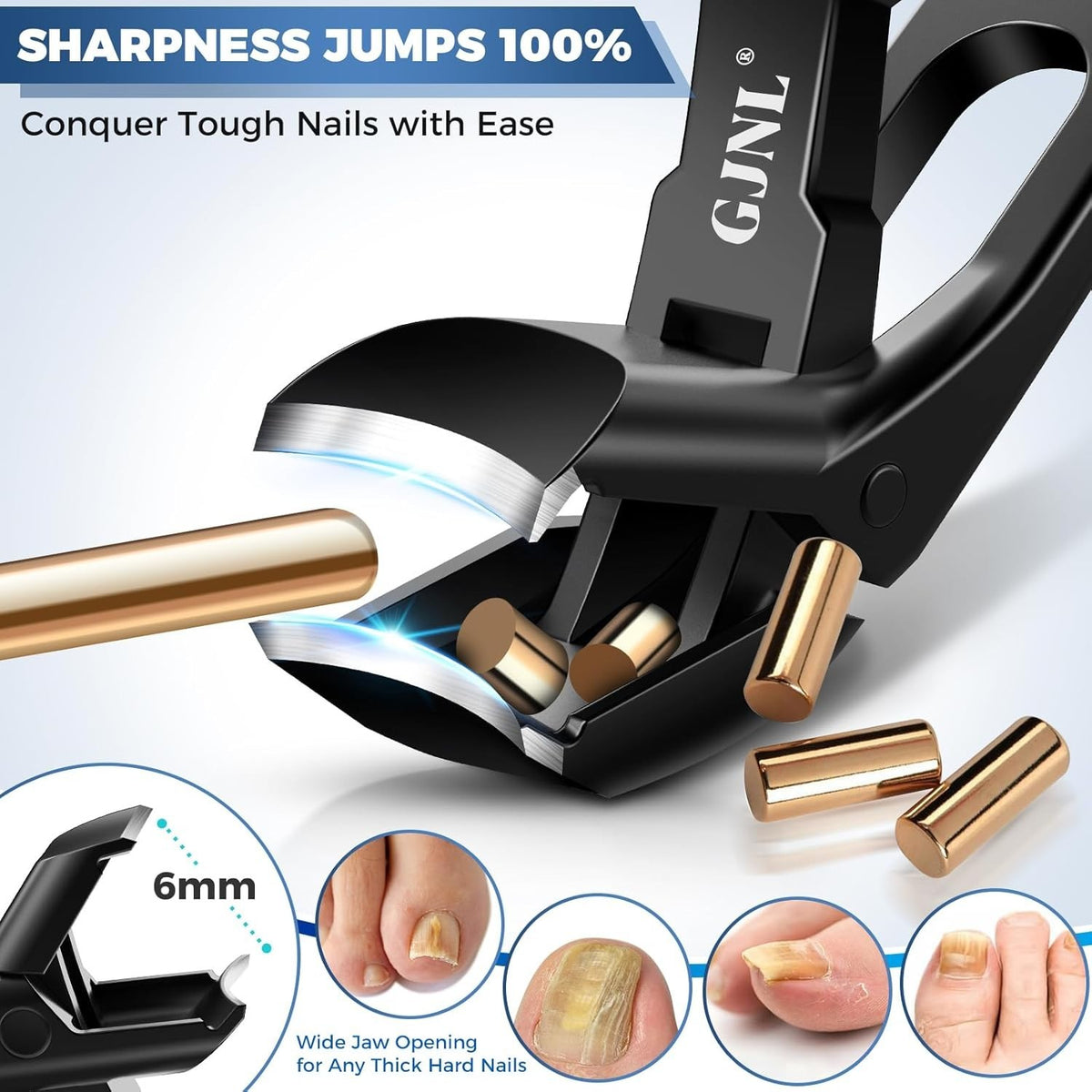 Heavy Duty Angled Toenail Clippers for Thick Nails - Large Toe Grooming Tool 2024 Upgrade