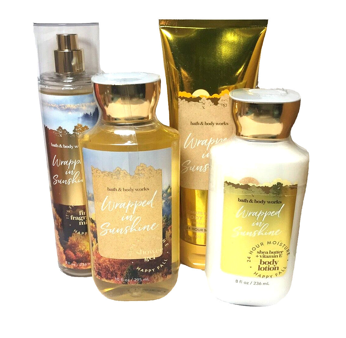 Wrapped In Sunshine 4-Piece Body Care Set Mist Gel Cream Lotion