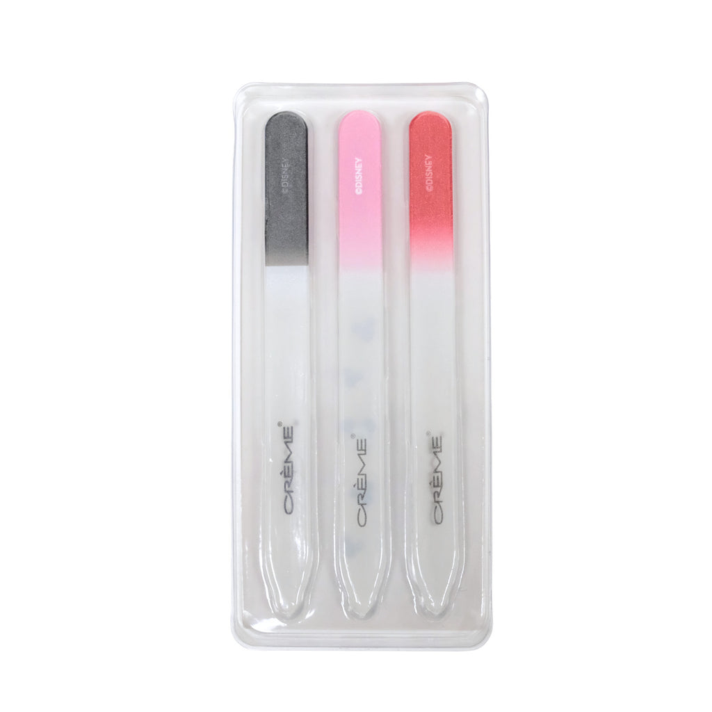 Crystal Nail File Set with Mickey Mouse Designs - Double Sided Glass Files, 3 Pack