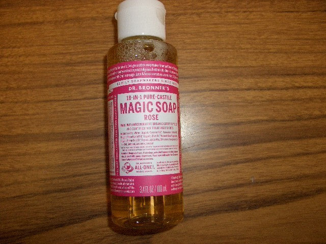 12 Pack Plant-Based Rose Castile Soap Bottles - 3.4 fl oz Each