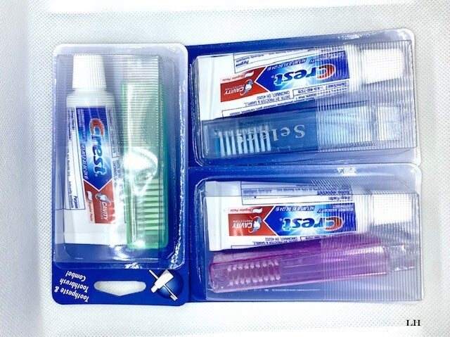 Travel Toothpaste and Toothbrush Set - 3 Pack with Cover & Mini Tube
