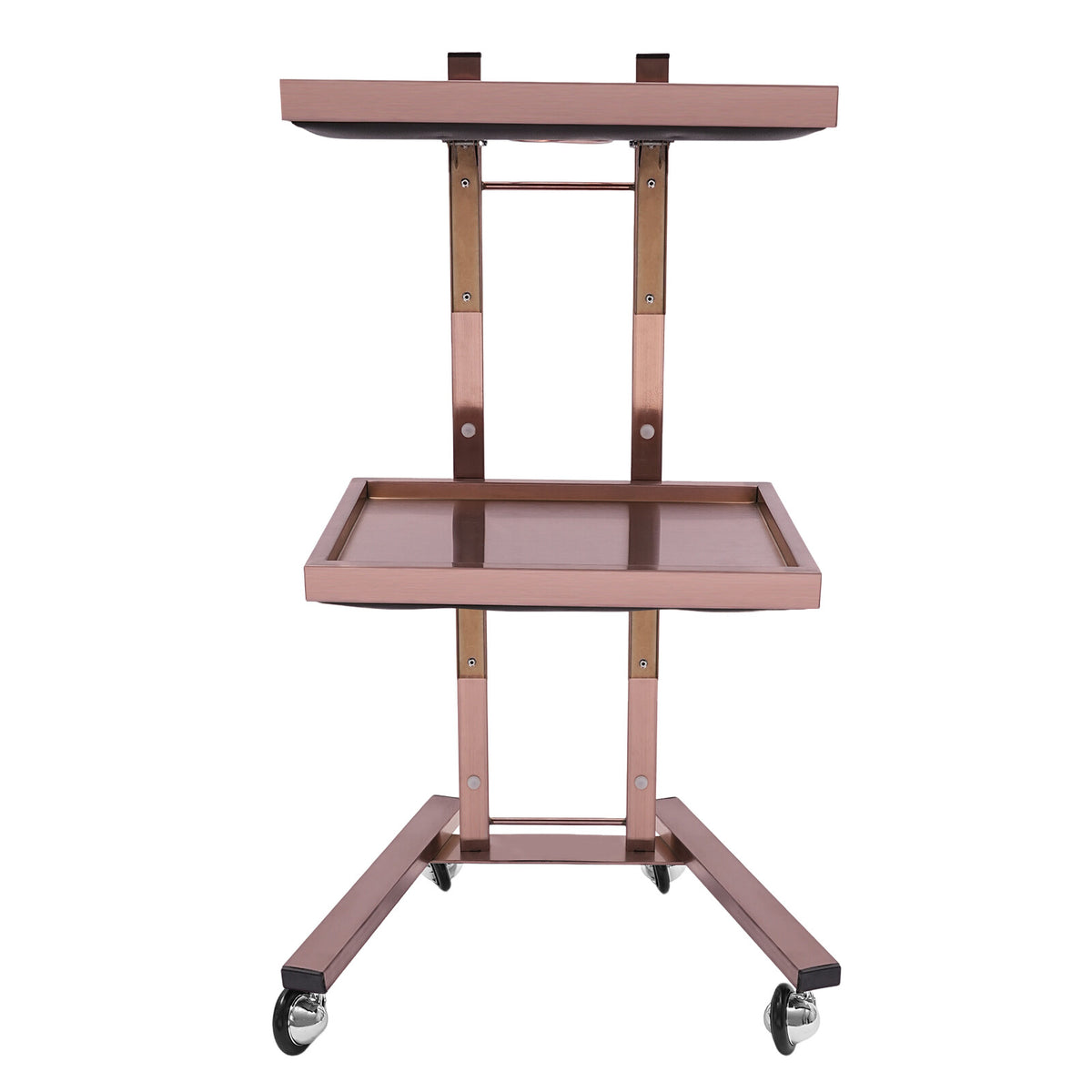 Salon Folding Rolling Trolley Cart with 2 Storage Trays for Barber Shop
