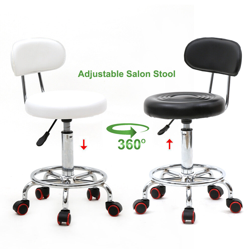 Hydraulic Rolling Swivel Salon Stool with Back and Adjustable Height