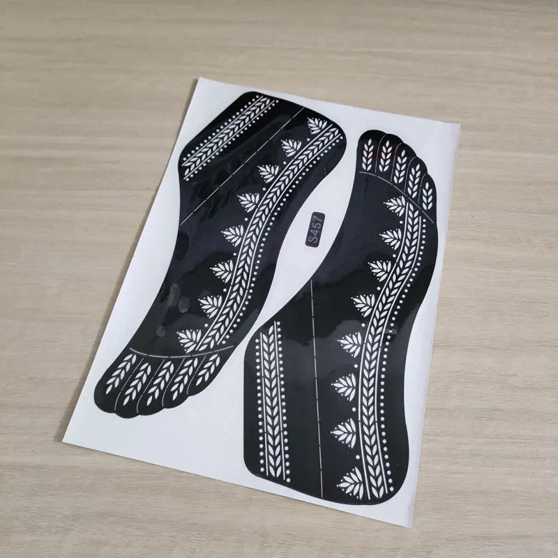 Reusable Foot Henna Stencil Template for Women Body Art Mehndi