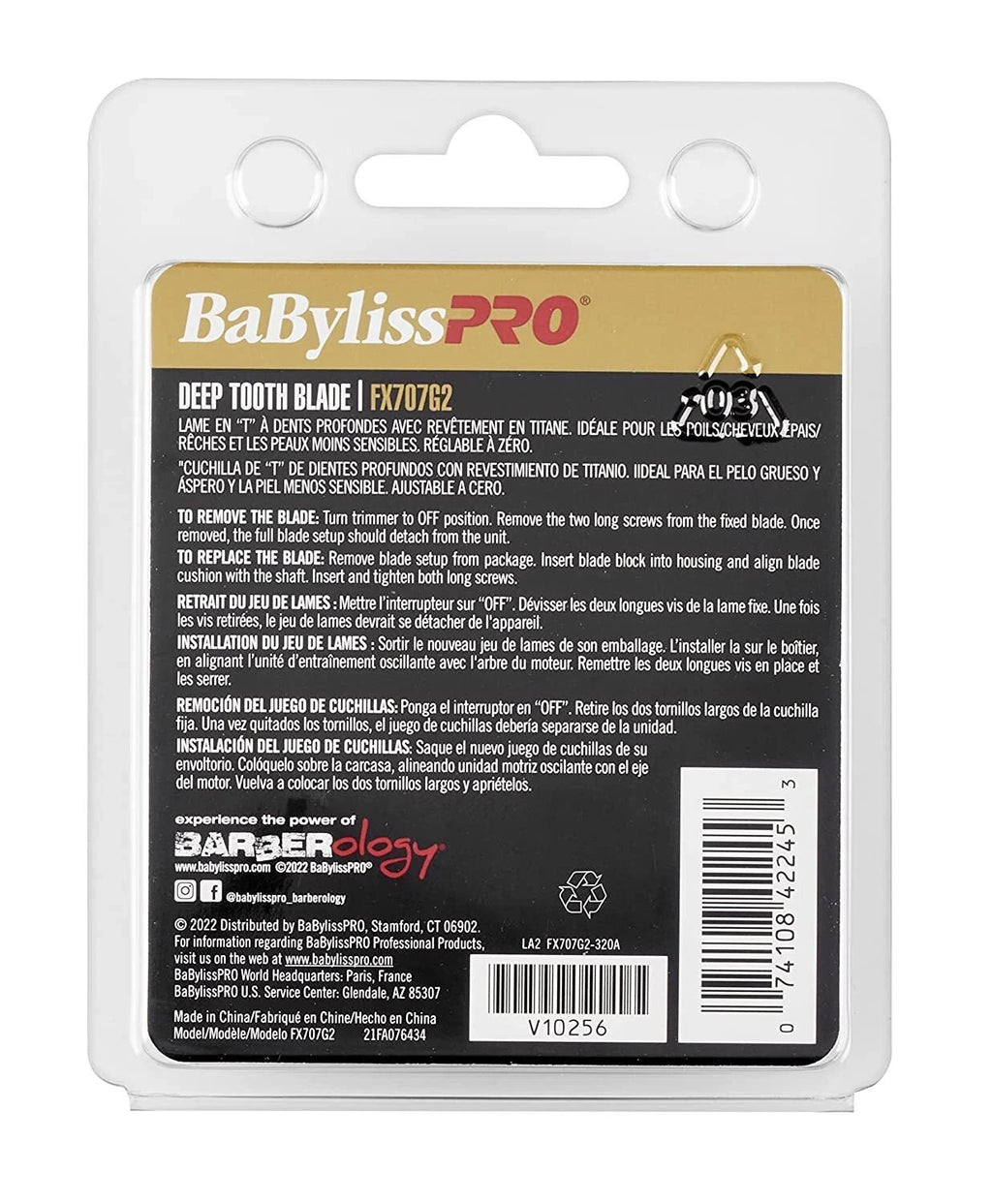 BaBylissPRO Titanium Deep Tooth Blade for FX787 Trimmer - Gold