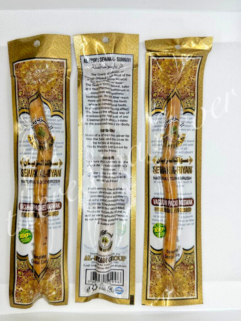 Natural Miswak Toothbrush - Vacuum Packed Traditional Oral Care Stick
