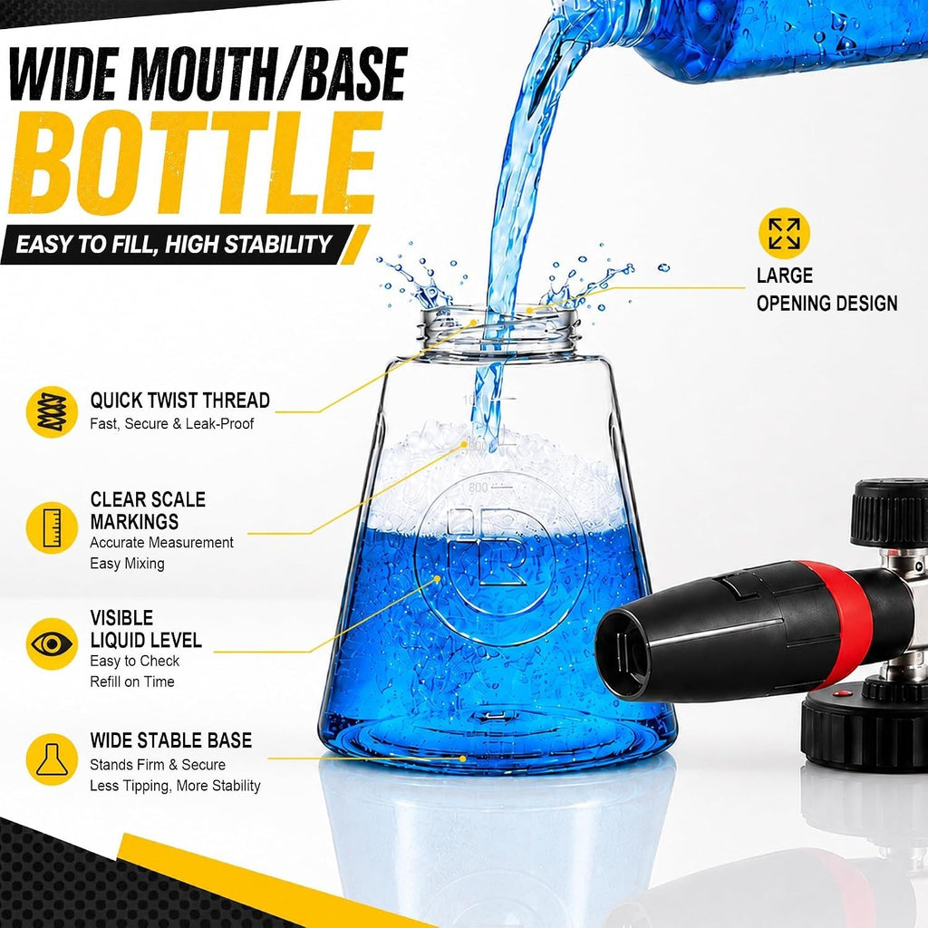 Adjustable Foam Cannon R 2.0 for Car Wash Snow Foam with Wide Mouth & Leak-Resistant Cap