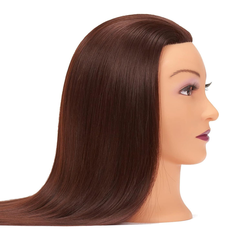 Cosmetology Mannequin Head for Hairdressing Training with Human Hair - 26-28 Inches