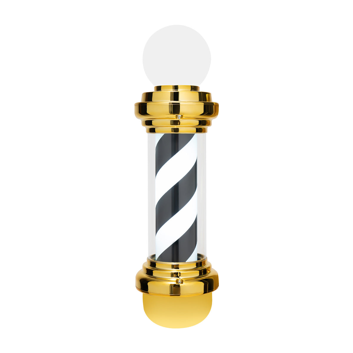 Waterproof LED Barber Pole Light with Rotating Sign for Hair Salon - Black, White, Gold