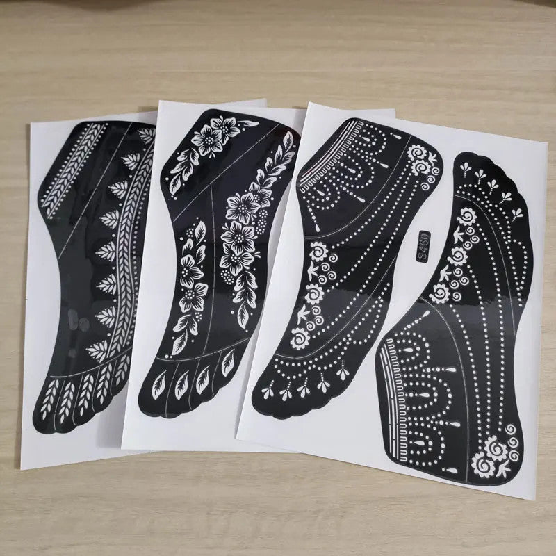 Reusable Foot Henna Stencil Template for Women Body Art Mehndi