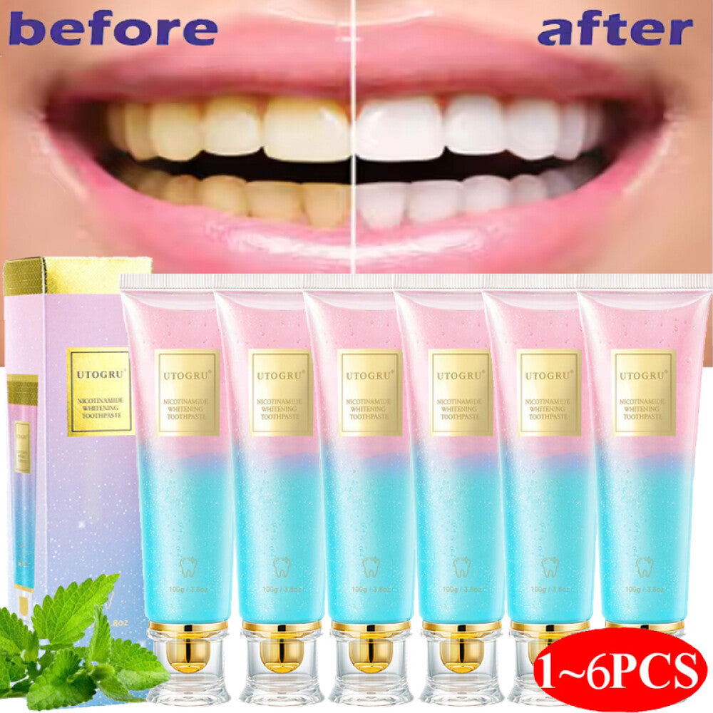 Niacinamide Whitening Toothpaste - Natural Enamel Safe Toothpaste for Bright Smile