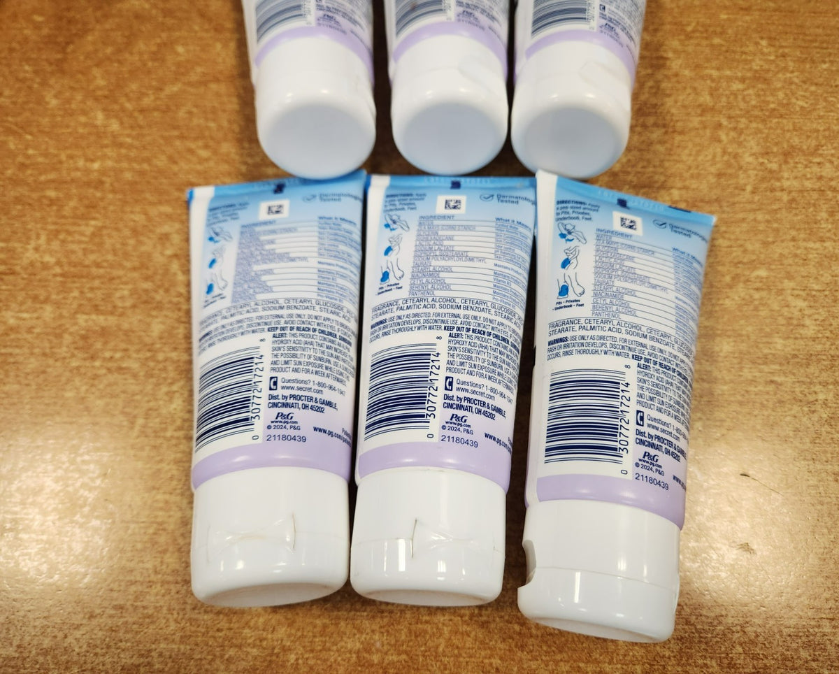 Secret Whole Body Deodorant Cream 6 Pack - Completely Clean Scent, 3oz