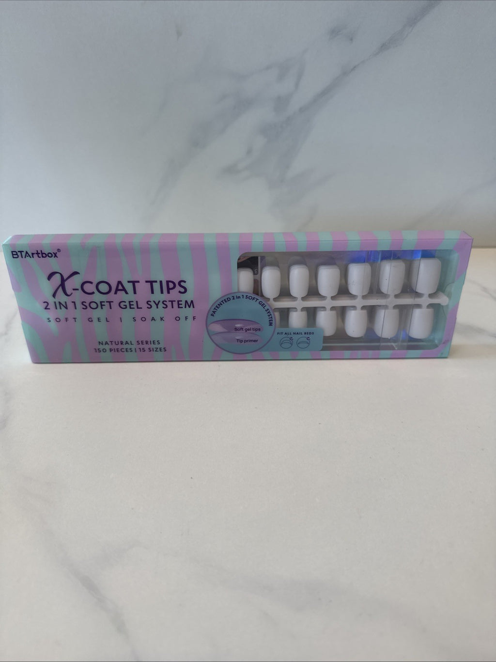 Nail Tips 150 Pcs 15 Sizes Soft Gel System Artificial Nails False Tips
