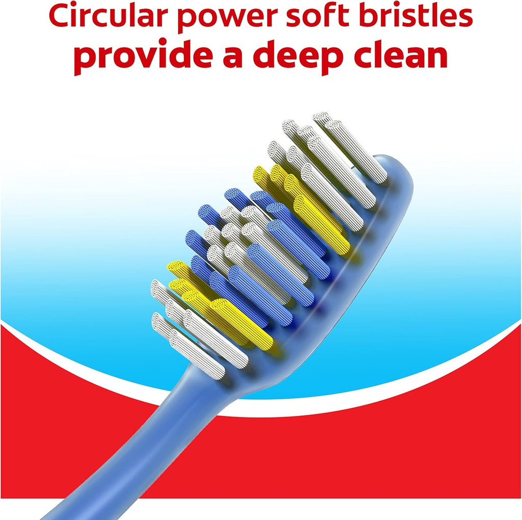 Adult Soft Bristle Toothbrushes 6-Pack - Easy Grip, Deep Cleaning