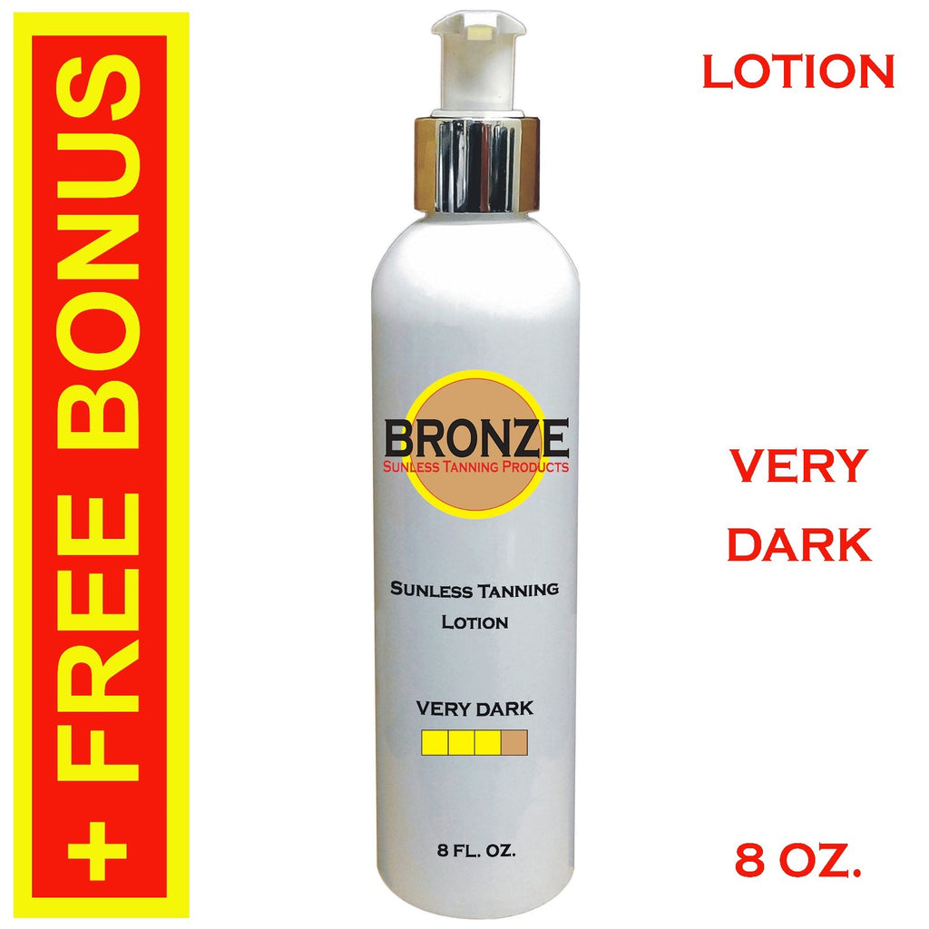 Dark Self Tanning Lotion 8 oz with Application Mitt & Gloves