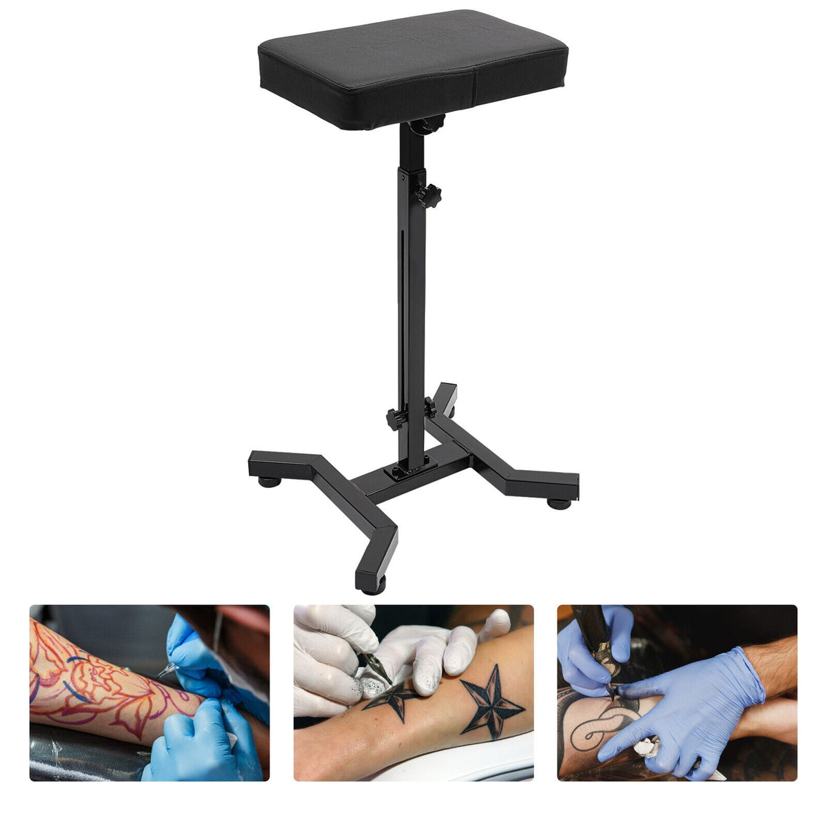 Heavy Duty Adjustable Tattoo Armrest Stand with Ergonomic Padding