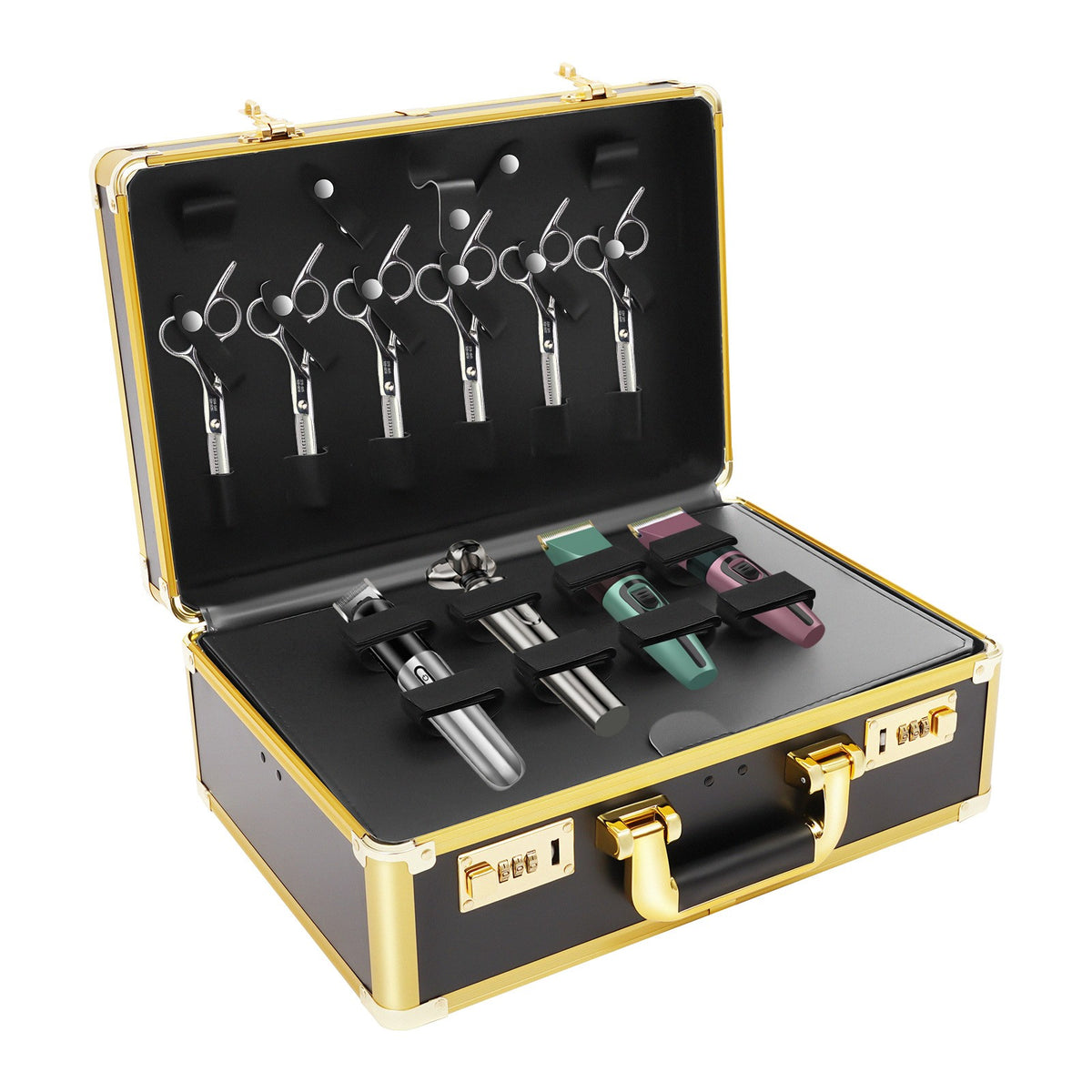 Hairdresser Tool Storage Case with Password Lock - Portable Barber Organizer