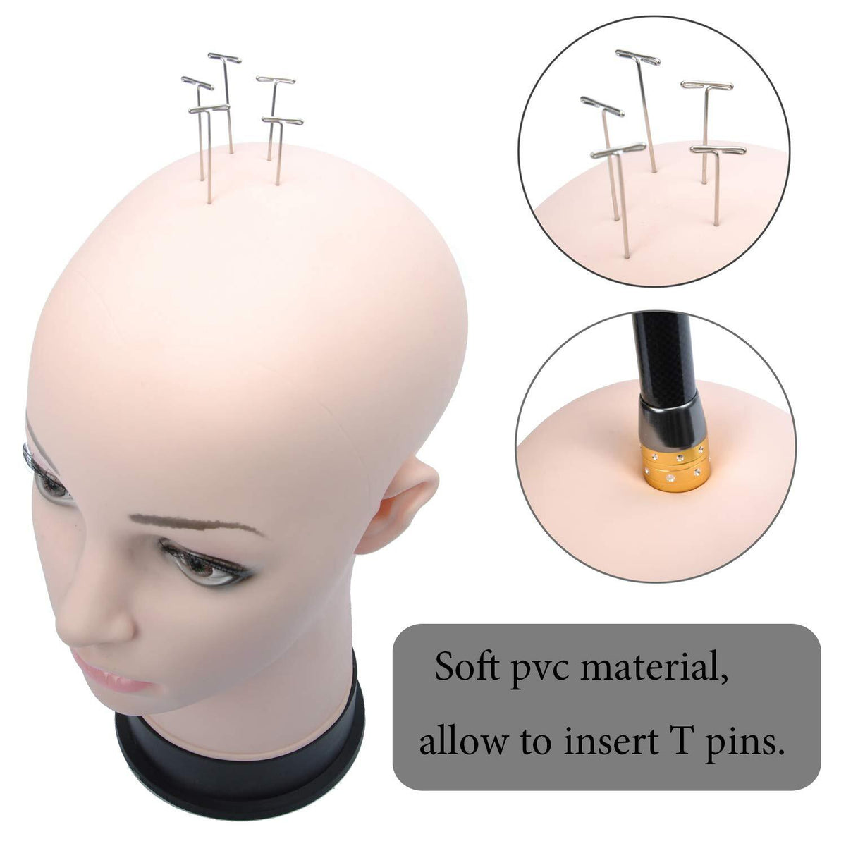 Professional Cosmetology Mannequin Head for Wig Making Display - Beige