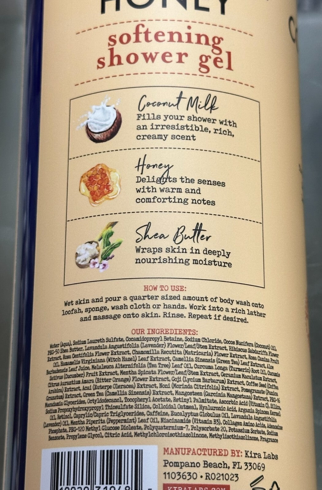 (2-Pack) Coconut Milk & Honey Shower Gel with Shea Butter - Ultra Softening Skin Nourishment