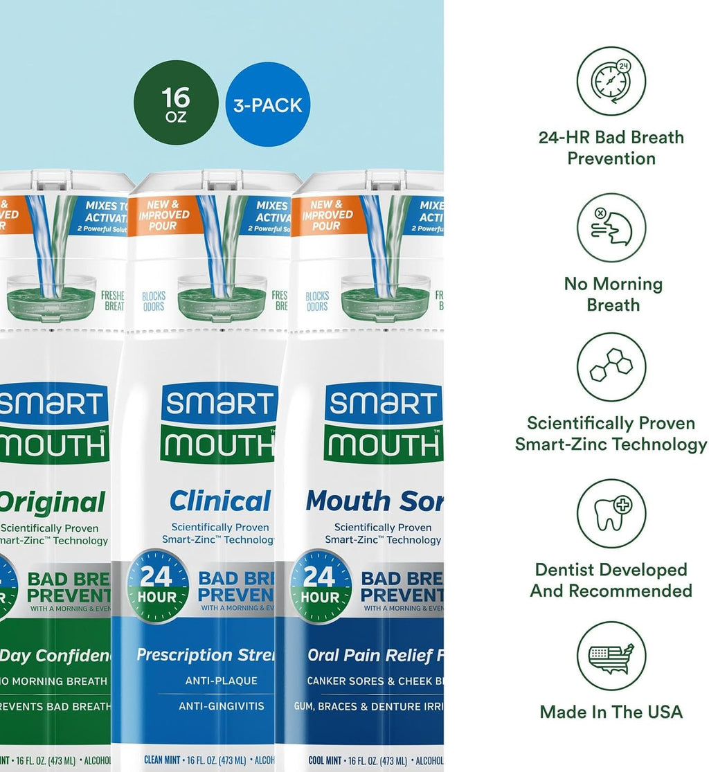 Mouth Sore & Clinical Mouthwash Bundle - 16 Fl Oz Each | Oral Care