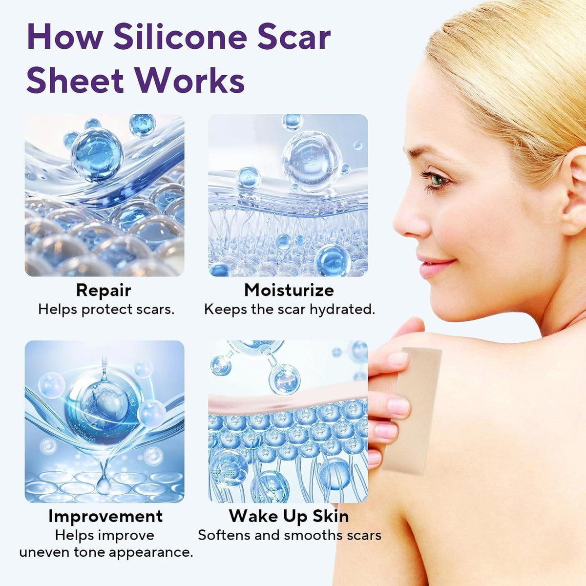 Silicone Scar Removal Tape for Hypertrophic Scars & Keloids - 1.6" x 60" Reusable Strip