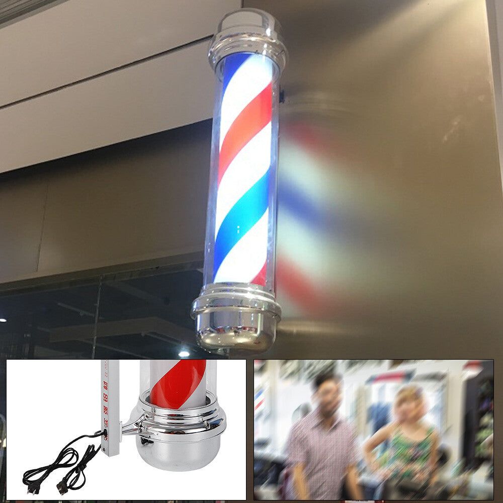 Rotating LED Barber Pole Light for Hair Salon Outdoor Indoor Signage