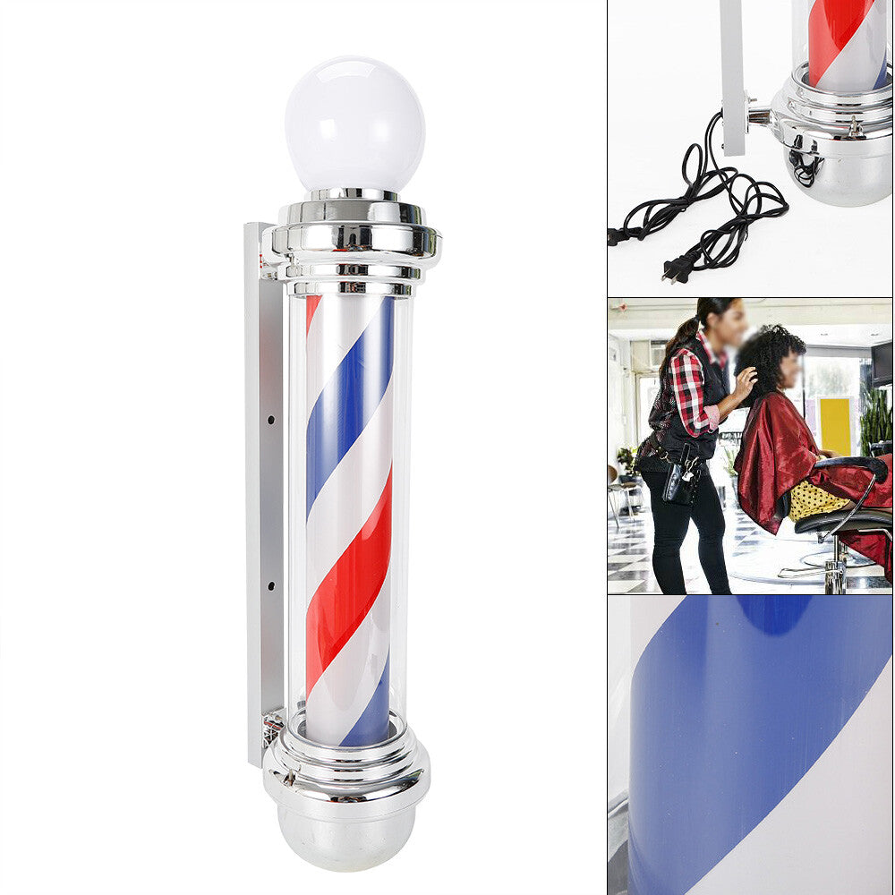 33-Inch LED Barber Pole Light with Rotating Stripes for Hair Salon