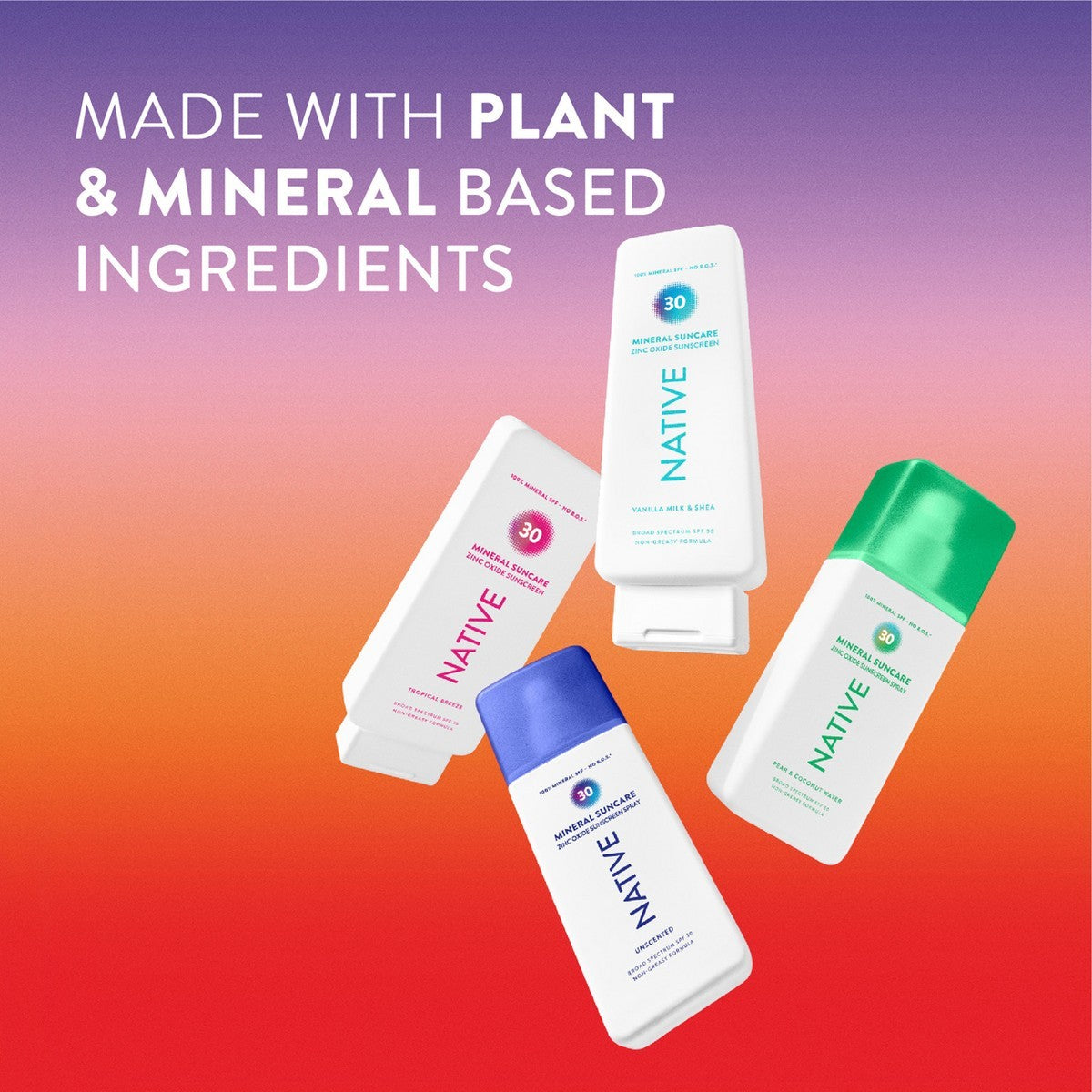 Mineral Sunscreen Spray SPF 30 with Pear & Coconut Water - Vegan, Broad Spectrum