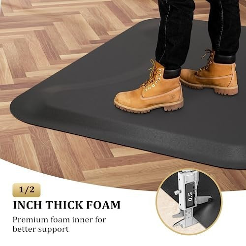 Anti-Fatigue Salon Mat for Hair Stylists - Thick Chair Cushion with Round Cut