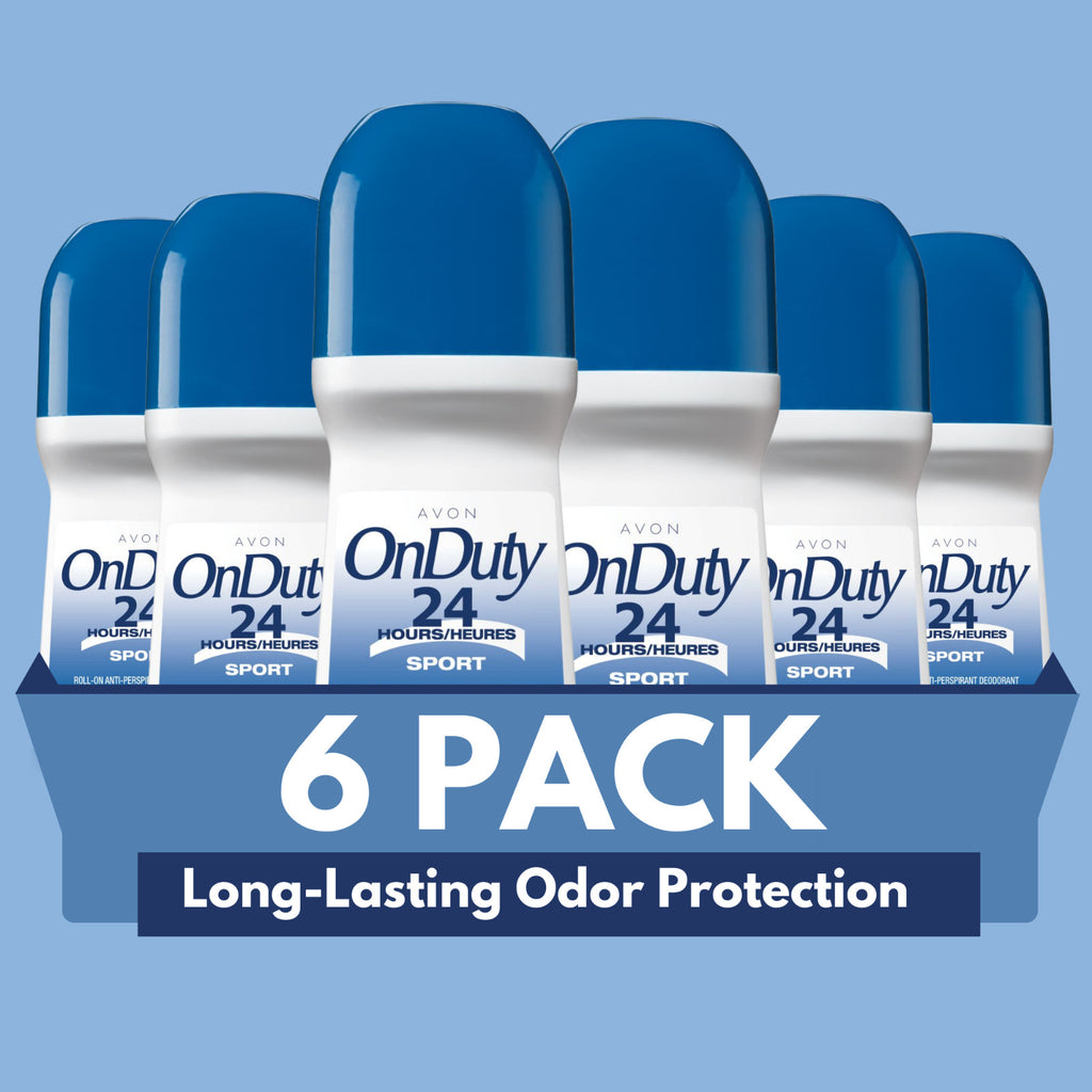 Sport Roll-On Deodorant 24-Hour Odor & Wetness Protection – 2.6 fl oz, Pack of 6