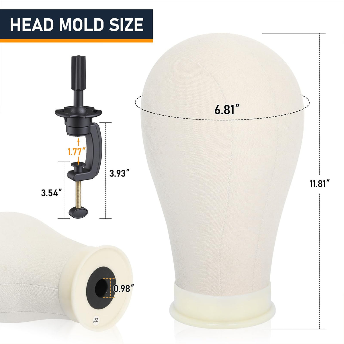 Adjustable Wig Stand with Mannequin Head for Styling & Display