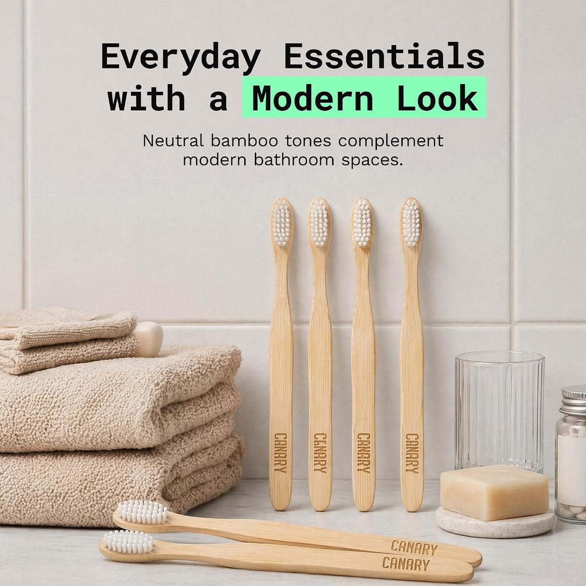 Eco-Friendly Bamboo Toothbrush Set - 6 Pack Plant-Based & Compostable Oral Care