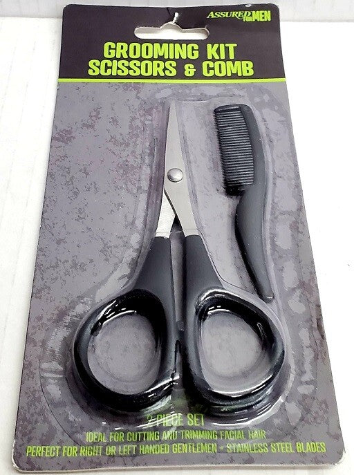 Mustache Grooming Kit with Scissors and Comb for Men - Beard Trimming Set