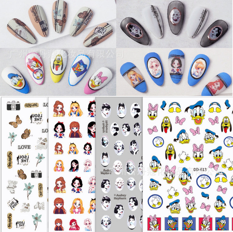 3D Nail Stickers for Nail Art - Princess Crown Pattern, Adhesive Transfer Decals for DIY Nails