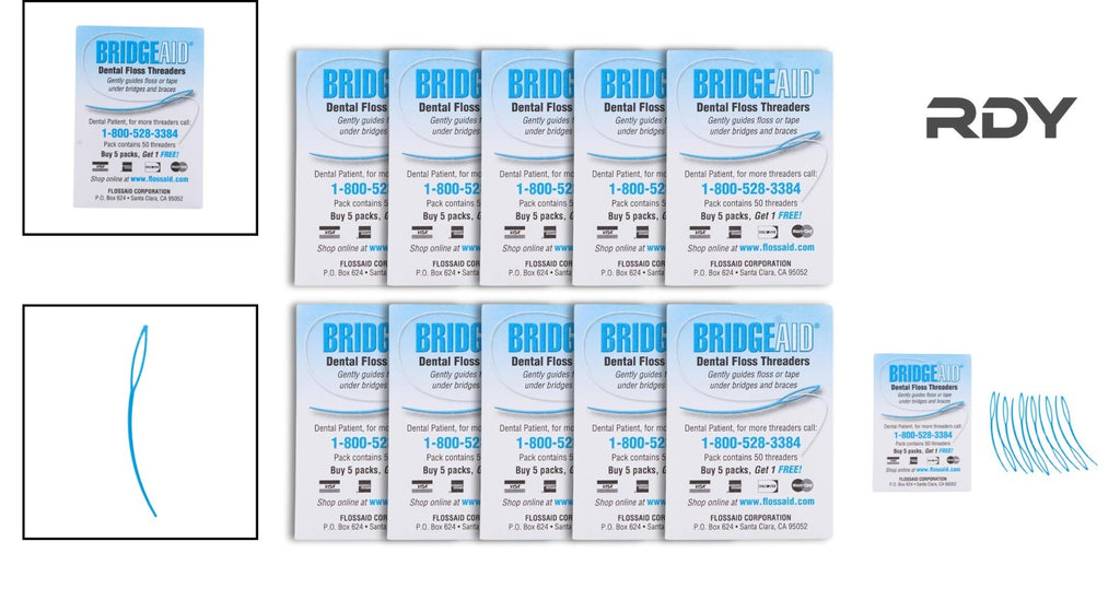 Dental Floss Threaders Pack of 100 for Braces & Bridges - Oral Care Tool