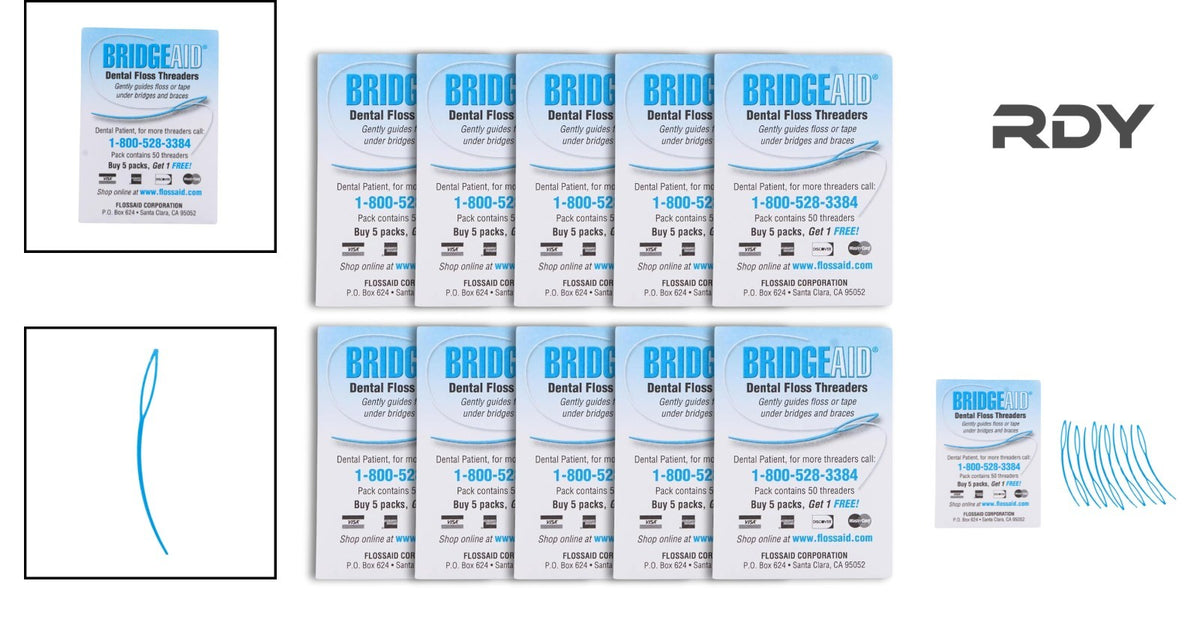 Dental Floss Threaders Pack of 100 for Braces & Bridges - Oral Care Tool