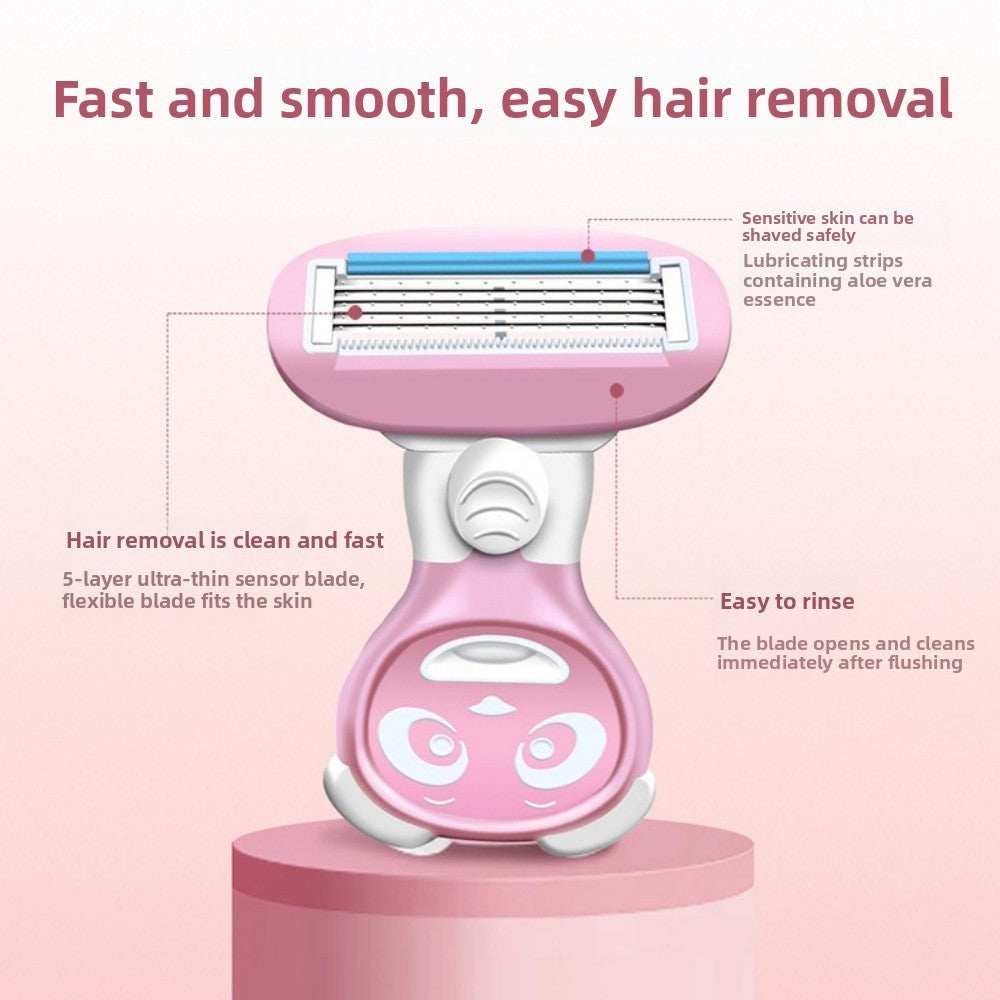 Women Men Reusable 4 Blade Safety Razor for Sensitive Skin Travel Shaver