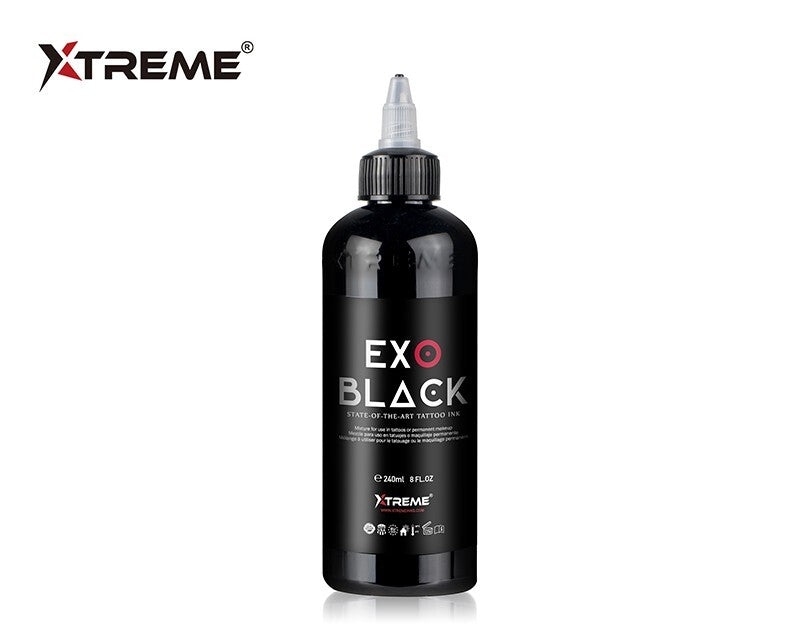 Exo Black 8oz Tattoo Ink - Xtreme Bold Dark Solid Shading Pigment