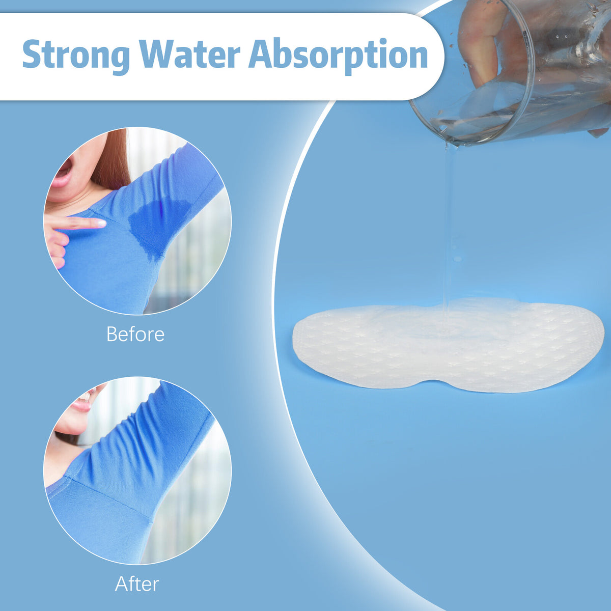 Disposable Underarm Sweat Pads - 100PCS Breathable Absorbent Shields