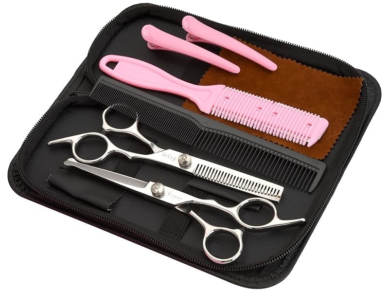 Kids Haircutting Kit with Stainless Steel Scissors & Accessories for Home Use
