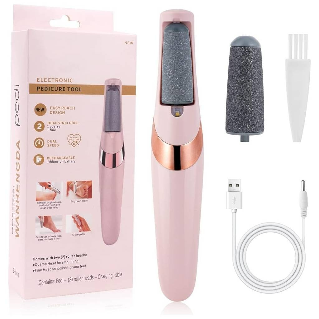 Rechargeable Electric Pedicure Tool for Feet Callus Remover with LED Light