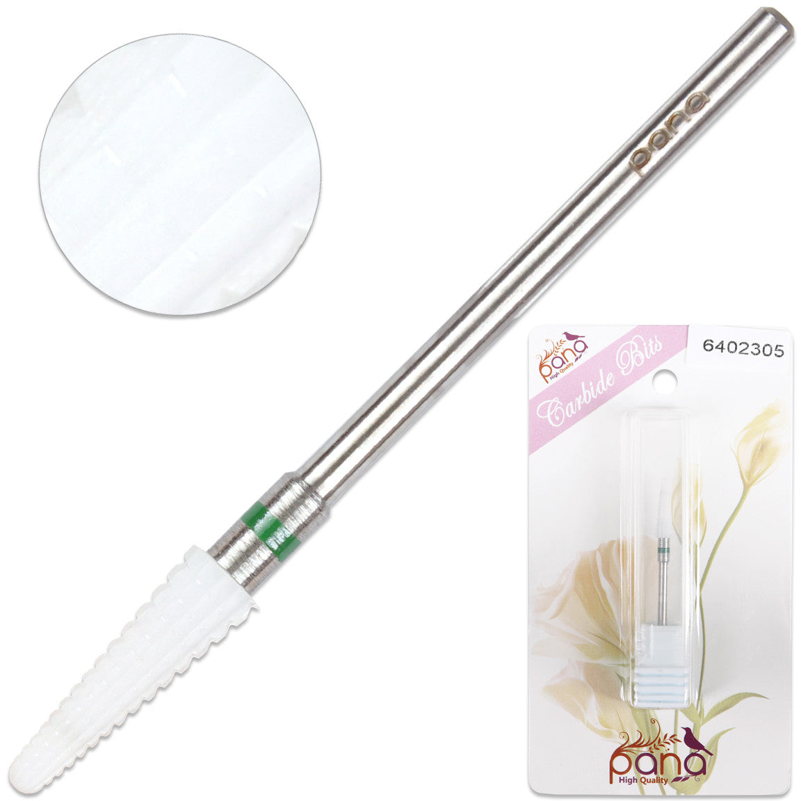 Ceramic Nail Drill Bit - Small Tapered Cone, Coarse Grit, 3/32" Shank