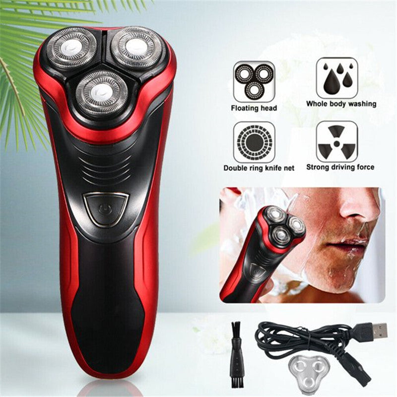 Men's Waterproof Rotary Electric Shaver with Pop-Up Trimmer - Cordless Wet Dry