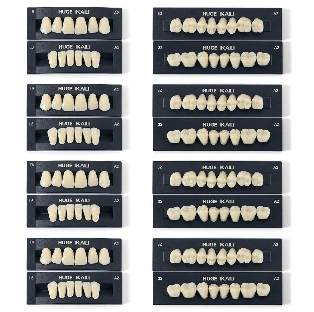 28PCS Dental Temporary Denture Resin Teeth Set for Upper & Lower Fit Adults
