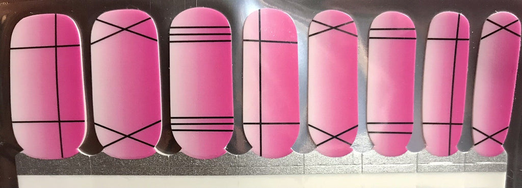 Pink Nail Polish Strips 16-Pack - Easy Nail Art Decor