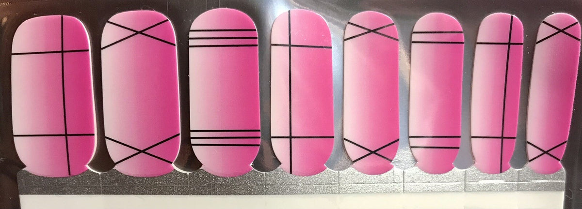 Pink Nail Polish Strips 16-Pack - Easy Nail Art Decor